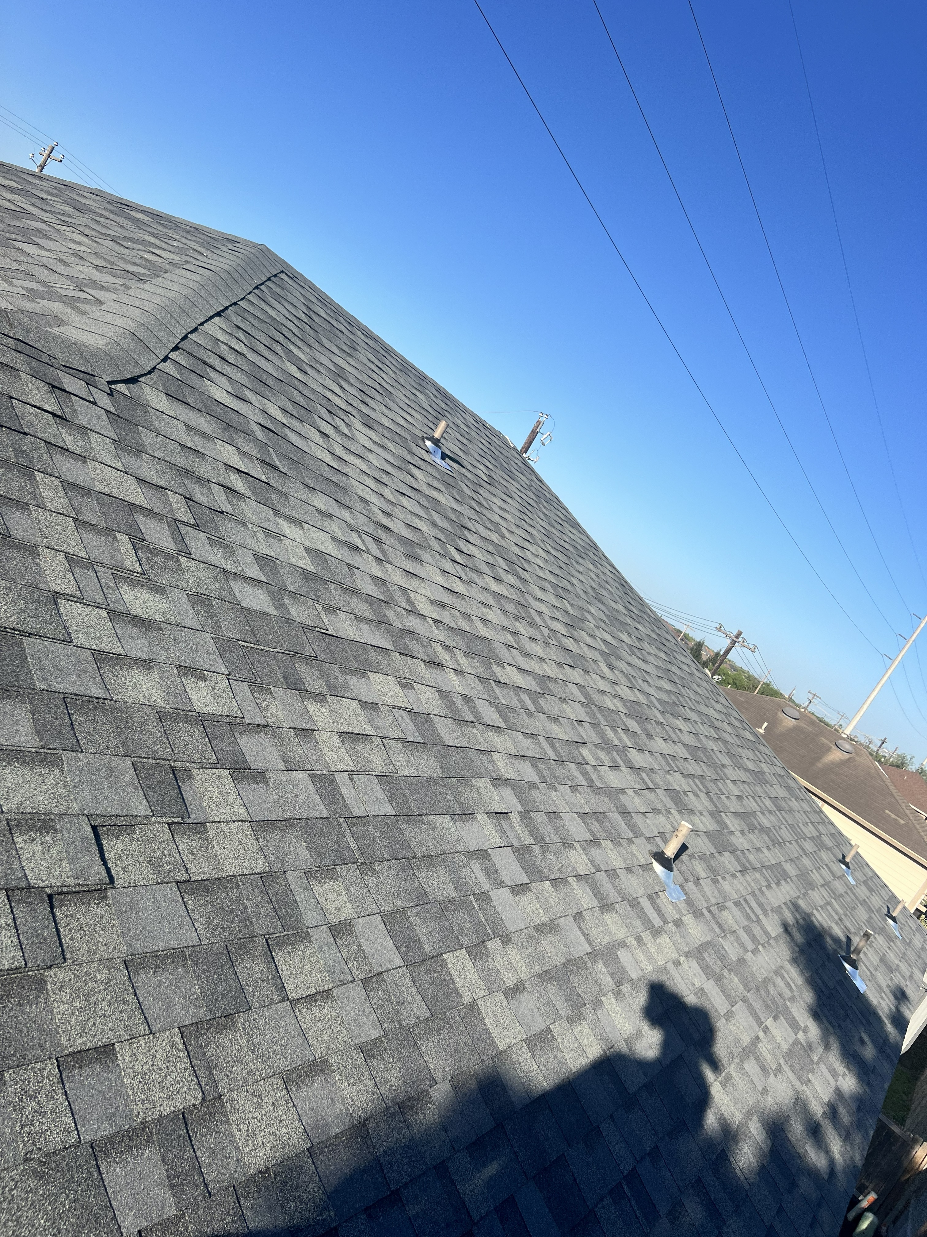 McAllen TX Roof Ridge Shingle Damage Repair Before and After